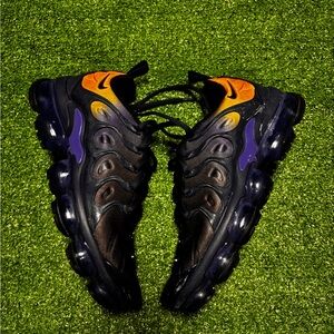 Nike Black and Orange Sneakers with Purple Accents